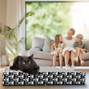 CloudComfort Basic Klappmatratze 70 x 195 cm mit Katzenmuster , 10 cm hoch