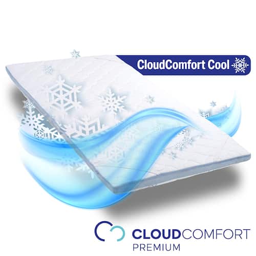 Kaltschaumtopper CloudComfort Cool 80 x 200 cm H2/H3, Höhe 7 cm, Härtegrad H2/H3, 7-Zonen Topper mit Sommer- und Winterseite