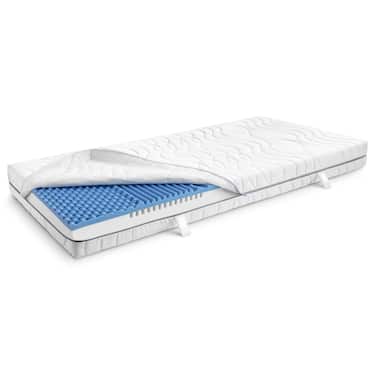 7 Zonen Viskoelastik-Matratze Sleezzz Smart 140 x 200 cm, Höhe 18 cm, Härtegrad H3 mit Air Memoryschaum + Sleezzz® Premium Gel-Kissen gratis