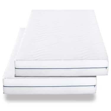 Dubbelbottnad ergonomisk madrass 90x200 cm 7-zoners Supportho Premium, höjd 18 cm, fasthetsnivå H2/H3, twin set