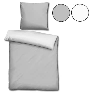 Dvojni paket CloudComfort Basic reverzibilna posteljnina svetlo siva/bela 155 x 220 + 80 x 80 cm