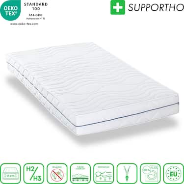 Ergonomische Matratze 120x200 cm 7-Zonen Supportho Premium, Höhe 18 cm, Härtegrad H2/H3