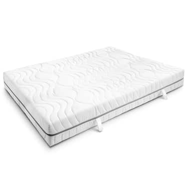 7 Zonen Viskoelastik-Matratze Sleezzz Smart 180 x 200 cm, Höhe 18 cm, Härtegrad H3 mit Air Memoryschaum + 2 x Sleezzz® Smart höhenverstellbares Kissen