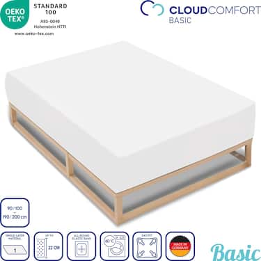 Topeltpakend CloudComfort Basic voodilinad trikotaažist stretch valge 90 x 190 - 100 x 200 cm (2 tk)