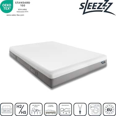 Sleezzz Premium viskoelastne madrats 120 x 200 cm, kõrgus 20 cm, kõvadusaste H2/H3, pööratavate käepidemetega.