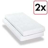 Dvigubos pakuotės "Premium" 7 zonų čiužinys 80x200 cm "CloudComfort", aukštis 15 cm, kietumo lygis H2/H3, dvivietis rinkinys