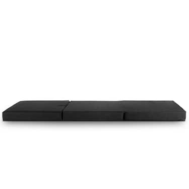 CloudComfort Premium Klappmatratze 70 x 195 cm schwarz , 10 cm hoch mit Möbelstoff bezogen