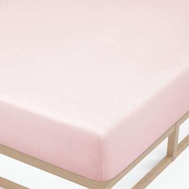Conjunto de 4 lençóis Castell em jersey cor-de-rosa 90 x 190 - 100 x 200 cm (4 peças)