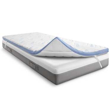 Kaltschaumtopper CloudComfort Cool 160 x 200 cm H2/H3, Höhe 7 cm, Härtegrad H2/H3, 7-Zonen Topper mit Sommer- und Winterseite + Sleezzz® Cool Kühl-Effekt Kissen