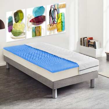 7 Zonen Viskoelastik-Matratze Sleezzz Smart 90 x 200 cm, Höhe 18 cm, Härtegrad H3 mit Air Memoryschaum + Sleezzz® Smart Kuscheldecke 140 x 200 cm