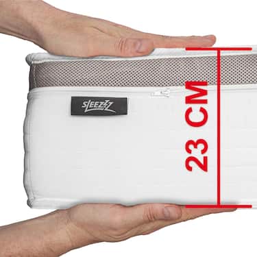 Ergonomik cep yaylı yatak Sleezzz Diamond T1000 100 x 200 cm, yükseklik 23 cm, sertlik seviyesi H2/H3, 1000 yay/2m²