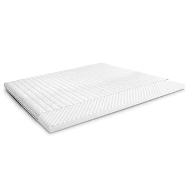 Kaltschaumtopper Supportho Premium Topper 120 x 200 cm H3, Höhe 9 cm, Härtegrad H3 mit antibakteriellem Bezug CloudComfort Basic Gel-Flocken Kissen 40 x 80 cm