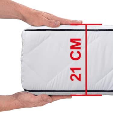 7 zonu Sleezzz Superior matracis 100 x 200 cm, augstums 21 cm, cietības līmenis H3/H4