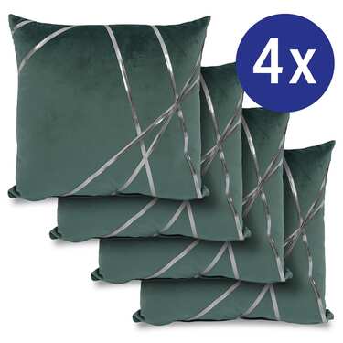 Dekorativ pude smaragdgrøn 45 x 45 cm
