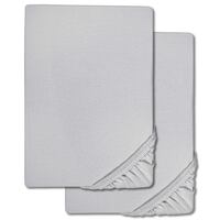 Prostěradlo Castell z mikrovlákna interlock jersey stříbrně šedé 90 x 190 - 100 x 200 cm dvojité balení