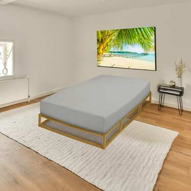 CloudComfort Basic lençol de malha elástica cinzento prateado 180 x 190 - 200 x 200 cm