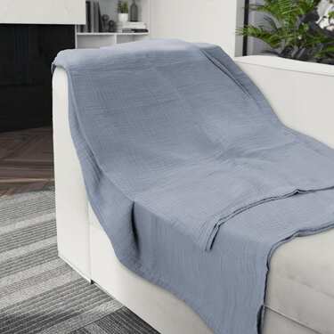 Sleezzz® musliinist tekk sinine 150 x 200 cm