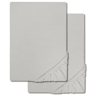 Διπλό πακέτο CloudComfort Basic σεντόνι jersey stretch ασημί γκρι 180 x 190 - 200 x 200 cm (2 τεμάχια)