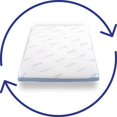 Kaltschaumtopper CloudComfort Cool 80 x 200 cm H2/H3, Höhe 7 cm, Härtegrad H2/H3, 7-Zonen Topper mit Sommer- und Winterseite