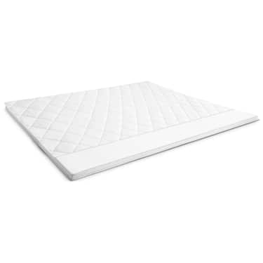 Komfortschaumtopper T6 180 x 200 cm, Höhe 6 cm, Härtegrad H3 + 2 CloudComfort Basic Mikrofaser Kopfkissen 80 x 80 cm