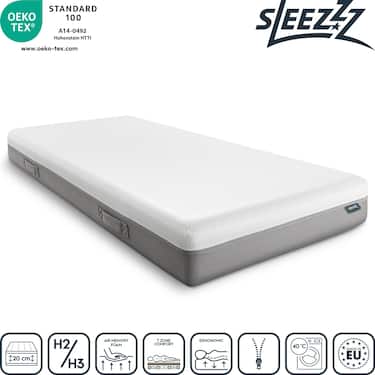 Colchão viscoelástico Sleezzz Premium 100 x 200 cm, altura 20 cm, nível de firmeza H2/H3, com pegas reversíveis