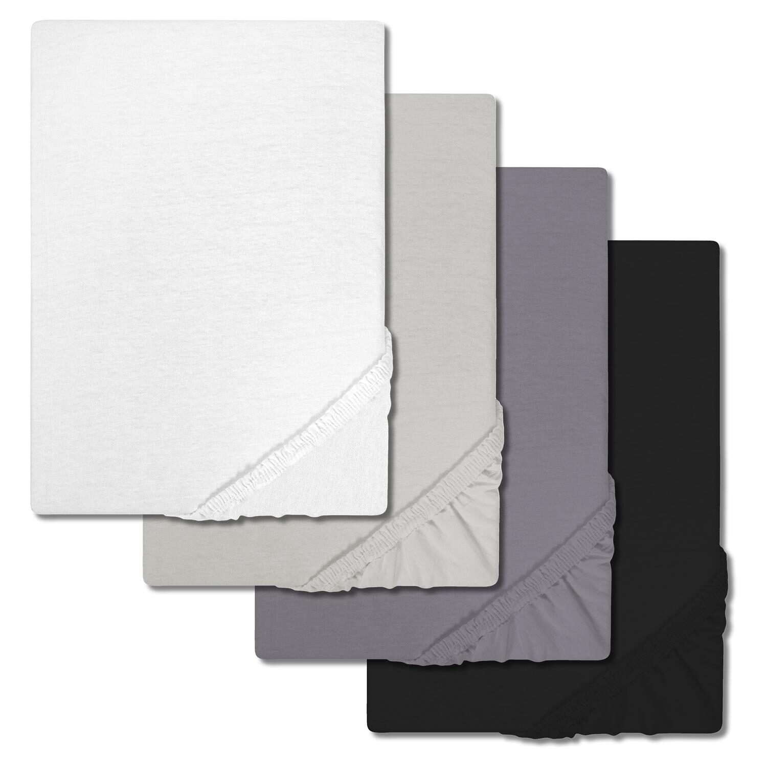 Ekonomiskā iepakojuma 4 krāsas CloudComfort Basic pieguļošās palagi 90 x 190 - 100 x 200 cm