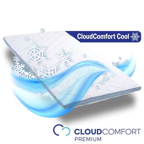 Kaltschaumtopper CloudComfort Cool 160 x 200 cm H2/H3, Höhe 7 cm, Härtegrad H2/H3, 7-Zonen Topper mit Sommer- und Winterseite