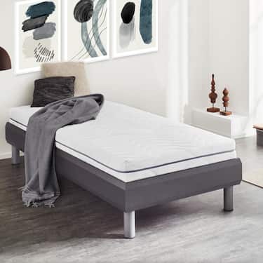 7 Zonen Viskoelastik-Matratze Sleezzz Smart 90 x 200 cm, Höhe 18 cm, Härtegrad H3 mit Air Memoryschaum + CloudComfort Basic Mikrofaser Kopfkissen 40 x 80 cm