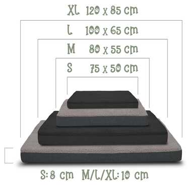 120 x 75 x 10 cm Petzzz ortopeediline koerapadi suurus XL värvus must