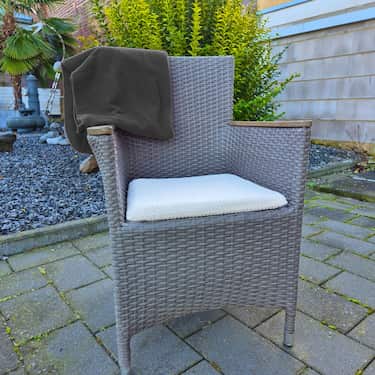 Stolsdyna 37 x 37 cm med fästband vit