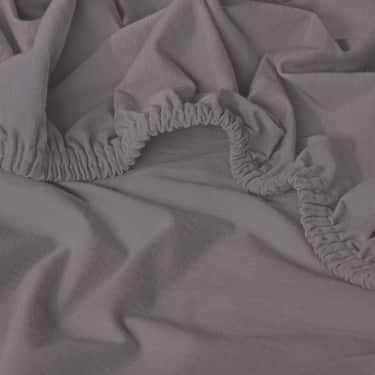 Dubbelförpackning CloudComfort Basic underlakan jersey stretch mörkgrå 180 x 190 - 200 x 200 cm (2 st)