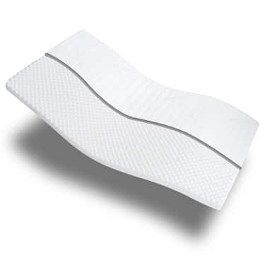 Kaltschaumtopper Supportho Premium Topper 80 x 200 cm H3, Höhe 9 cm, Härtegrad H3 mit antibakteriellem Bezug + CloudComfort Basic Gel-Flocken Kopfkissen 40 x 80 cm