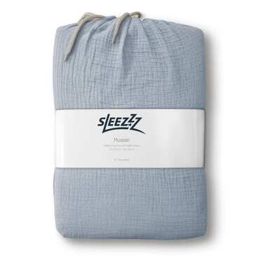 Sleezzz® musliinist voodipesu sinine 135 x 200 cm + 80 x 80 cm