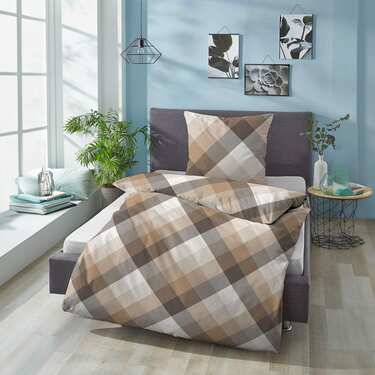 Doppelpack Castell Baumwoll-Satin Bettwäsche 135 x 200 cm + 80 x 80 cm