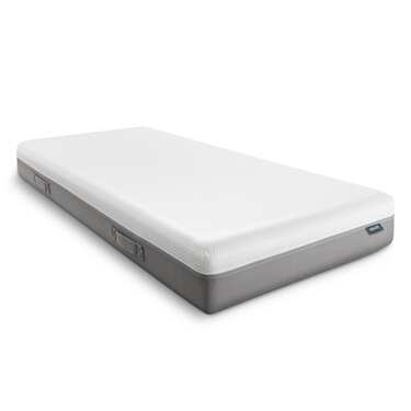 Viskoelastik-Matratze Sleezzz Premium 90 x 200 cm, Höhe 20 cm, Härtegrad H2/H3, mit Wendegriffen + Sleezzz® Premium Gel-Kissen