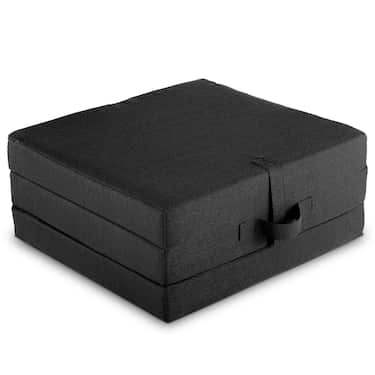 CloudComfort Premium Klappmatratze 70 x 195 cm schwarz , 10 cm hoch mit Möbelstoff bezogen