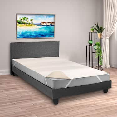 Sleezzz Basic Molton matrača pārvalks 90 x 200 cm, matrača pārvalks, izgatavots no 100% kokvilnas, dabīgās krāsās, fiksēts spriegojums