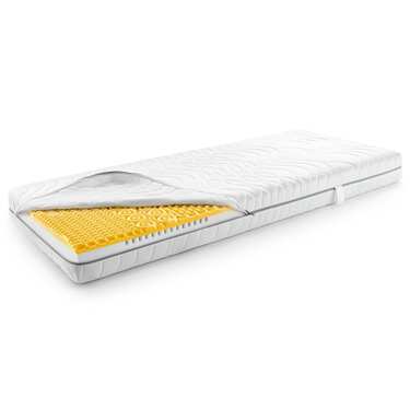 7 Zonen Viskoelastik-Matratze Sleezzz Smart 80 x 200 cm, Höhe 18 cm, Härtegrad H3 mit Air Memoryschaum + Sleezzz® Smart Kuscheldecke 140 x 200 cm