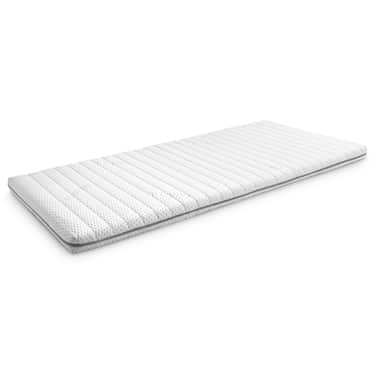 Kaltschaumtopper Supportho Premium Topper 80 x 200 cm H3, Höhe 9 cm, Härtegrad H3 mit antibakteriellem Bezug + CloudComfort Basic Gel-Flocken Kopfkissen 40 x 80 cm