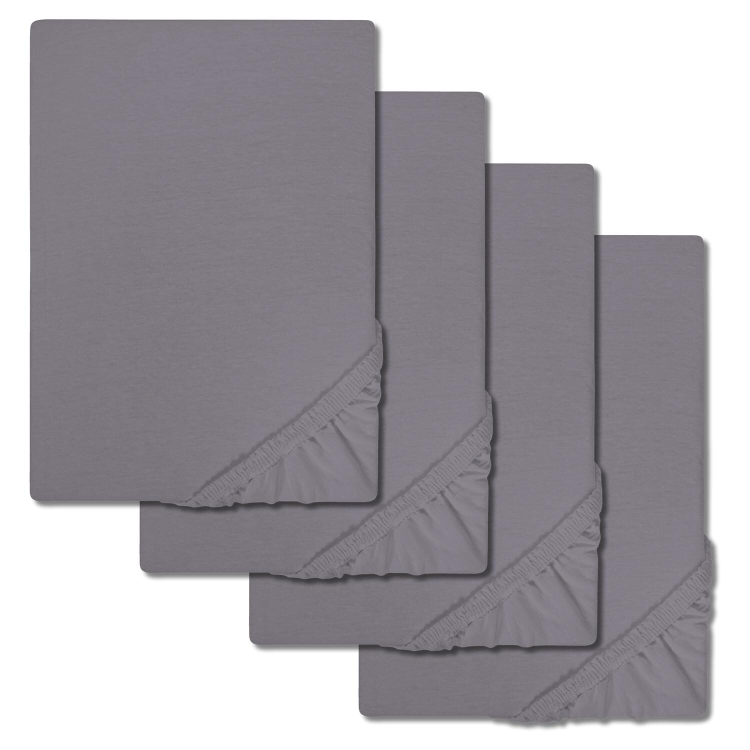 Komplekts ar 4 loksnēm CloudComfort Basic tumši pelēka 90 x 190 - 100 x 200 cm
