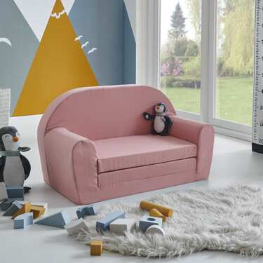 Vaikiška išskleidžiama sofa 46 x 79 cm rožinės spalvos