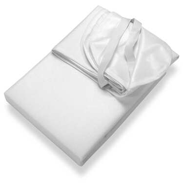 Sleezzz Vital nepremokavý molitanový chránič matraca s pevným napnutím 160 x 200 cm, chránič matraca zo 100 % bavlny v bielej farbe