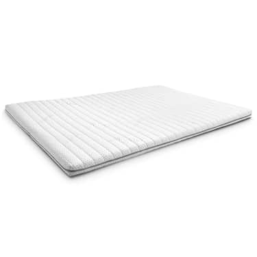 Kaltschaumtopper Supportho Premium Topper 120 x 200 cm H3, Höhe 9 cm, Härtegrad H3 mit antibakteriellem Bezug CloudComfort Basic Gel-Flocken Kissen 40 x 80 cm