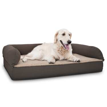 Cama ortopédica para cães com encosto 120 x 80 x 31 cm tamanho M
