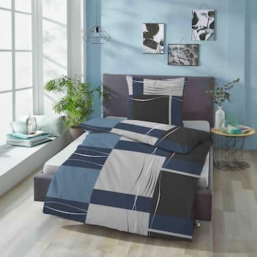 Kahden hengen pakkaus Castell mikrokuituisia vuodevaatteita 135 x 200 + 80 x 80 cm.