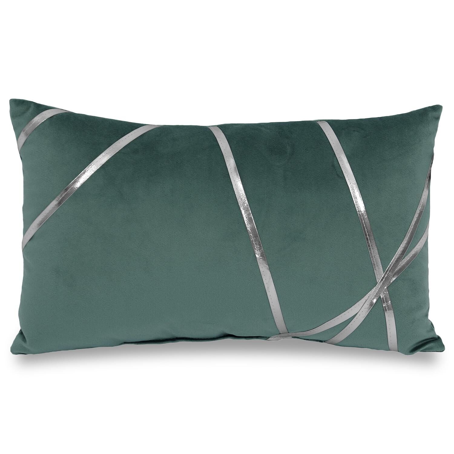 Almofada decorativa verde esmeralda 30 x 50 cm