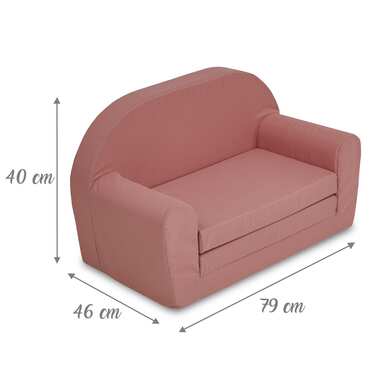 Vaikiška išskleidžiama sofa 46 x 79 cm rožinės spalvos