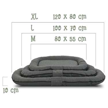 80 x 55 x 10 cm Petzzz koerapadi antratsiit suurus M